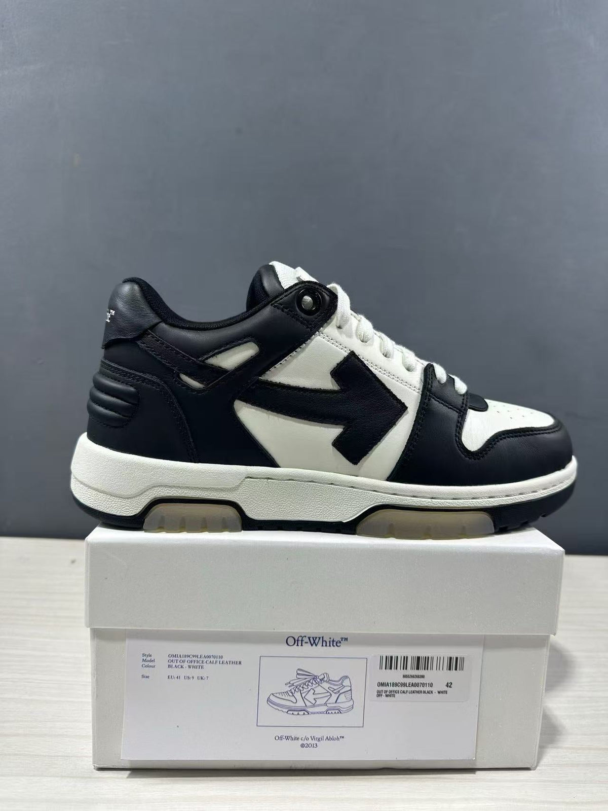 Off-White Out Of Office Low-Top Sneakers Black White OMAI89C99