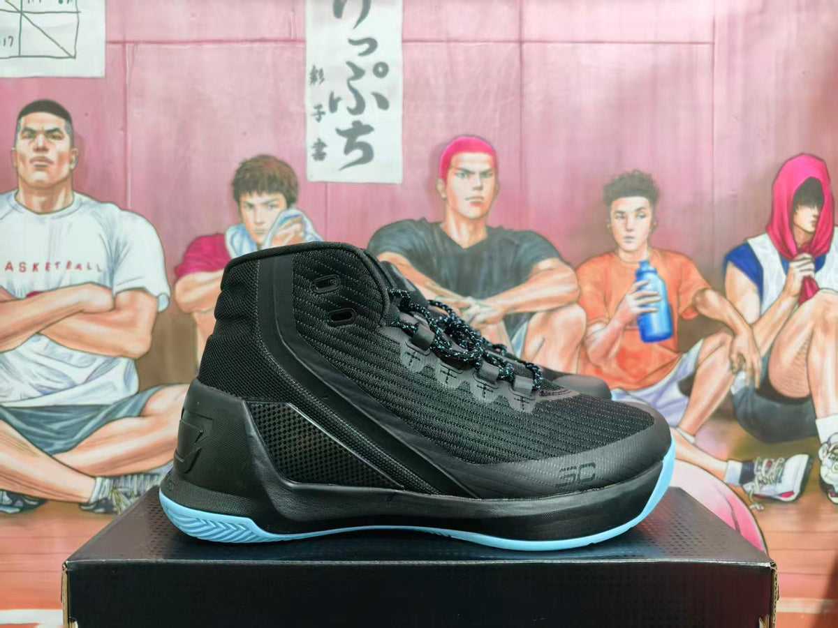 Under Armour Black and Blue High-Top Basketball Shoes