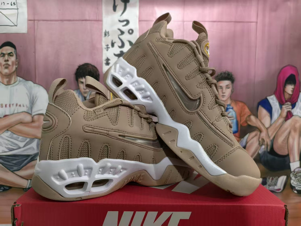 Nike Air More Uptempo Low Sneakers in Brown and White
