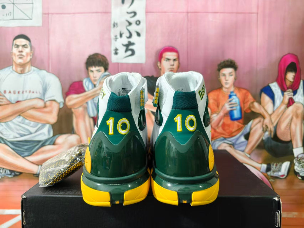 Nike Zoom LeBron 4 White Green Yellow Basketball Shoes