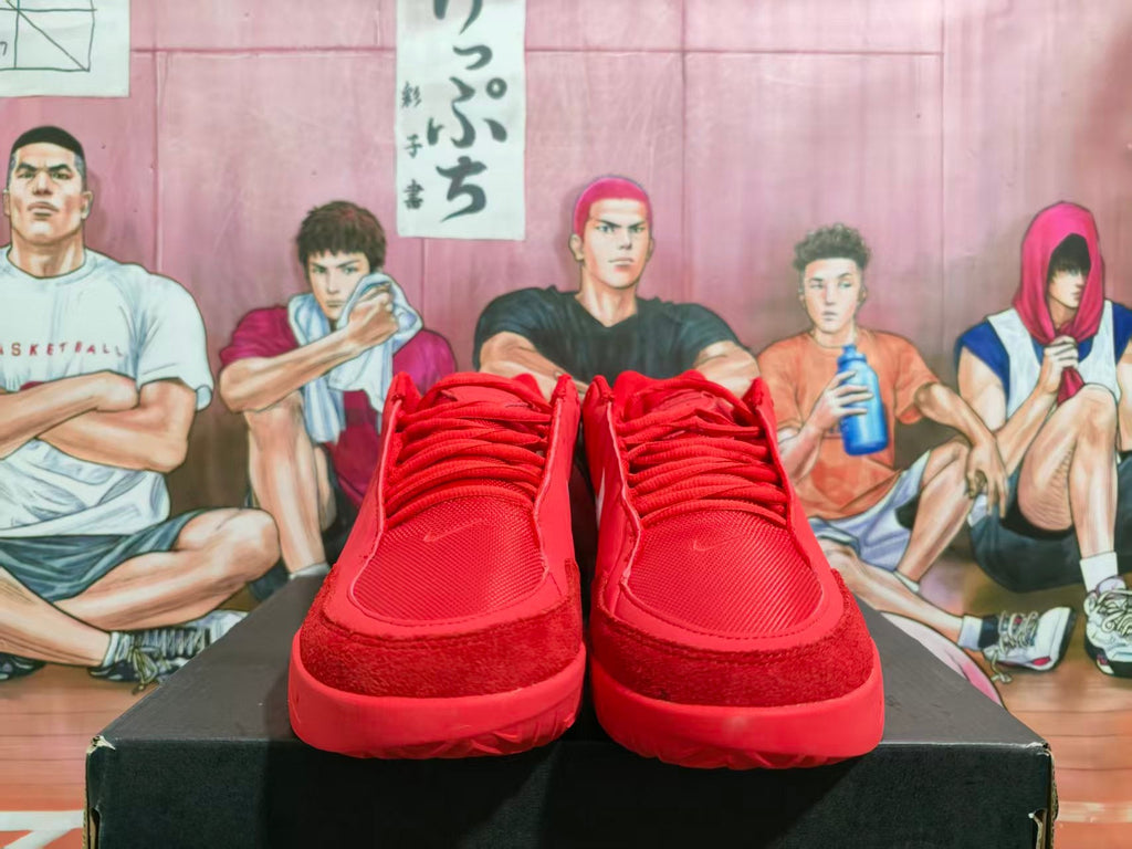 Nike Red and White Basketball Sneakers