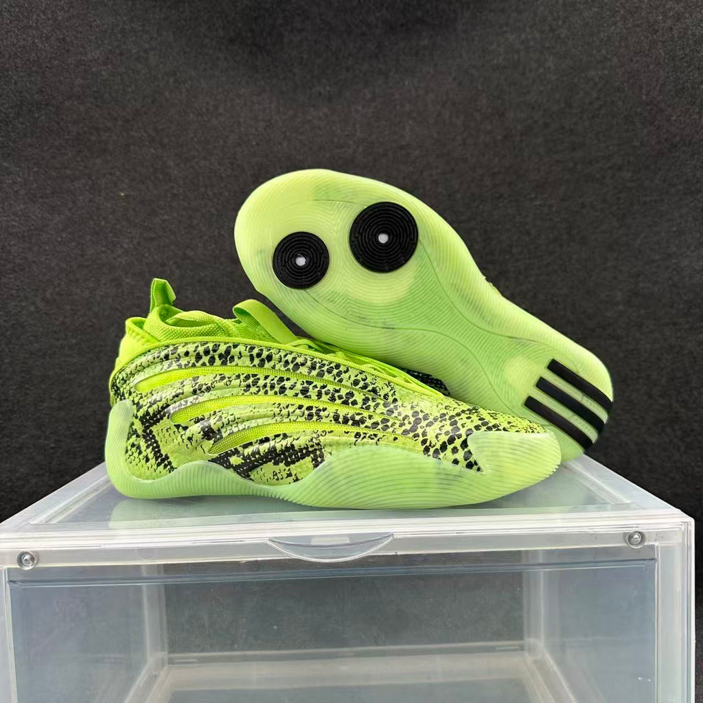 Adidas Yeezy 450 Sulfur Sneakers in Lime Green Snake Print