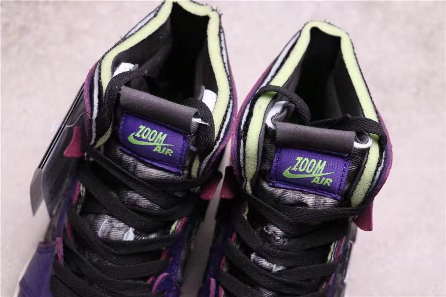 Jordan 1 Zoom Air CMFT Bayou Boys Black Purple Sneakers
