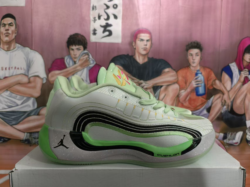 Jordan Basketball Sneakers Green and White