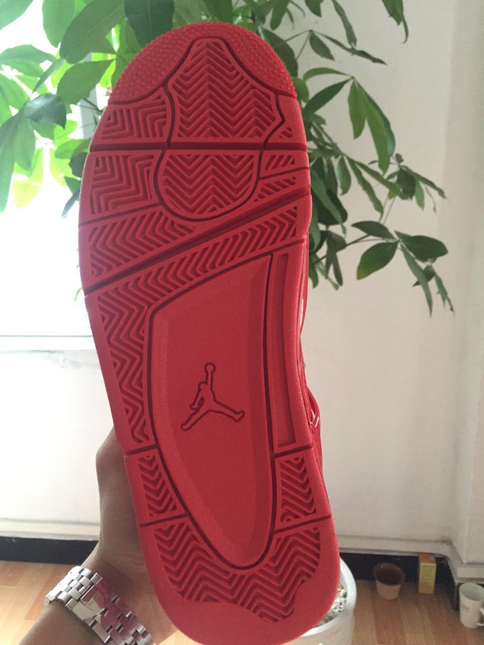 Jordan 4 Red Patent Leather Sneakers 719864 600