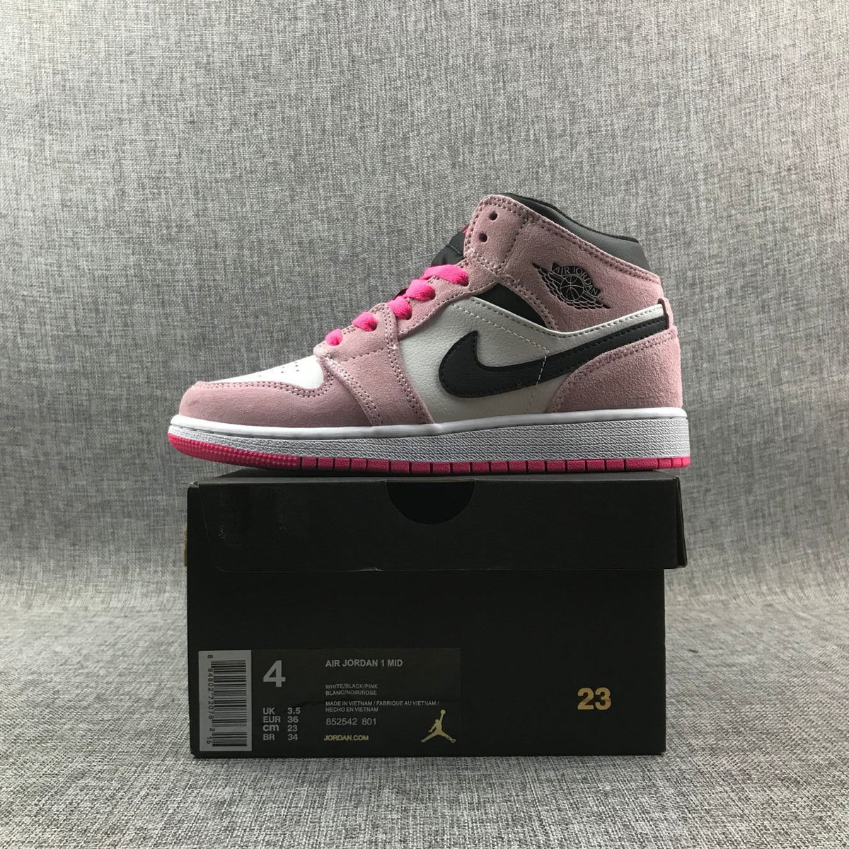 Jordan Air Jordan 1 Mid Pink White Black Sneakers 852542-801