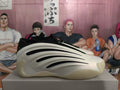 White and Black Sculpted Sole Sneakers