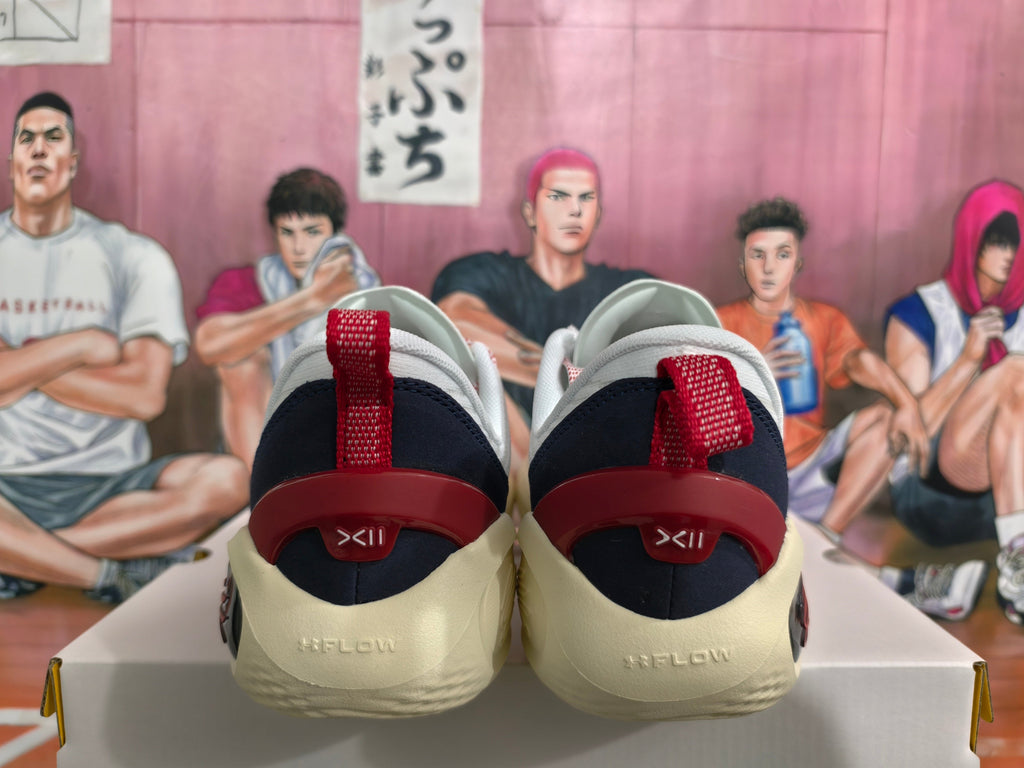 White and Red Basketball Sneakers