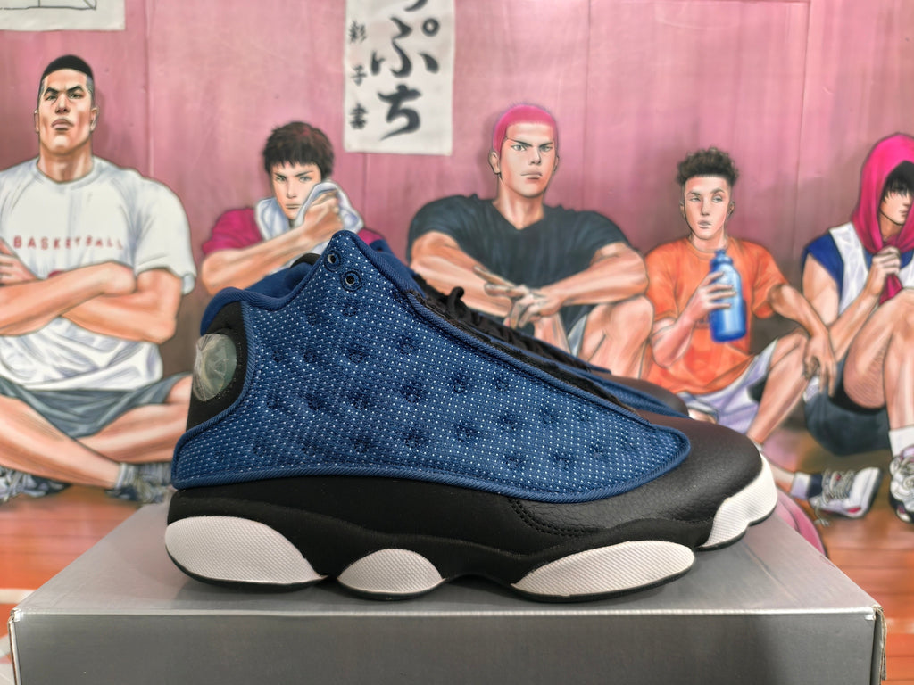 Jordan 13 Black and Deep Blue Basketball Sneakers