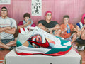 Nike Basketball Sneakers White Teal Red Horse-Year Design