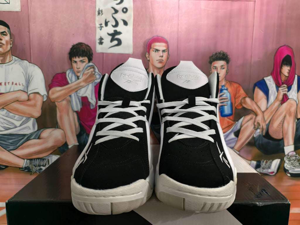 Reebok Black White Gray High-Top Basketball Sneakers