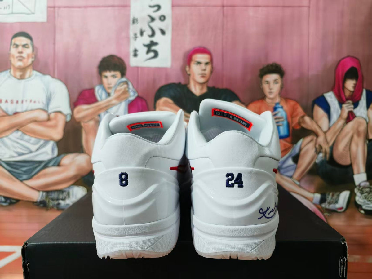 Nike White and Red Basketball Sneakers