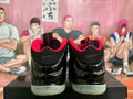 Nike Foamposite Sneakers Black Red Glow Sole