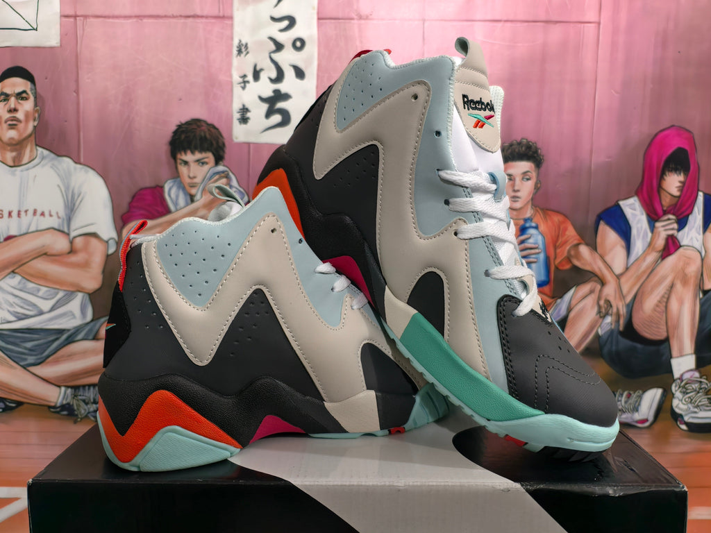 Reebok High-Top Basketball Sneakers Blue Gray Black