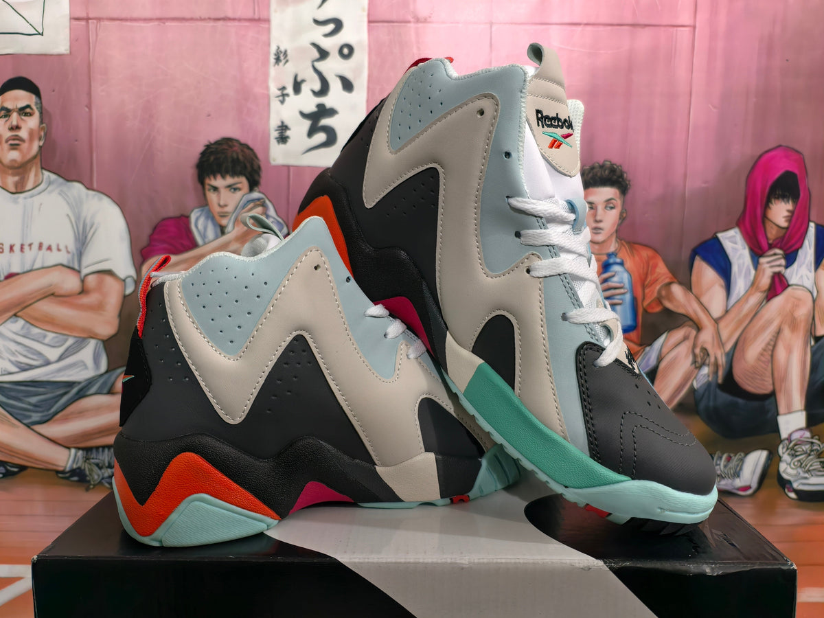 Reebok High-Top Basketball Sneakers Blue Gray Black