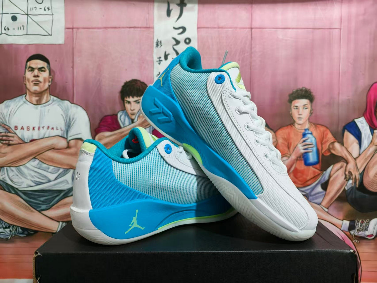 Jordan Air Zoom Basketball Sneakers Gray Blue