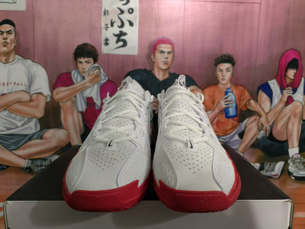 Nike White and Red Basketball Sneakers