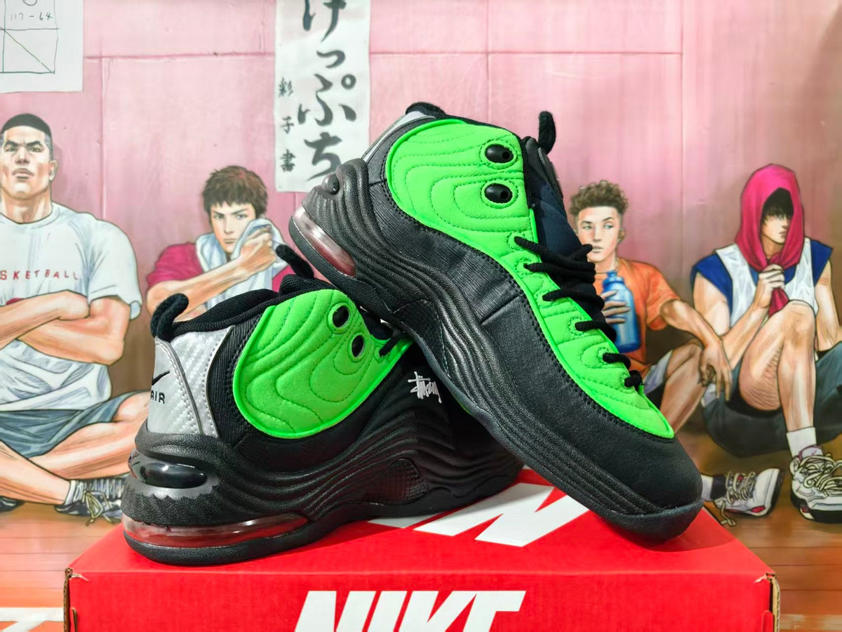 Nike Air Penny II Sneakers Black Volt Green