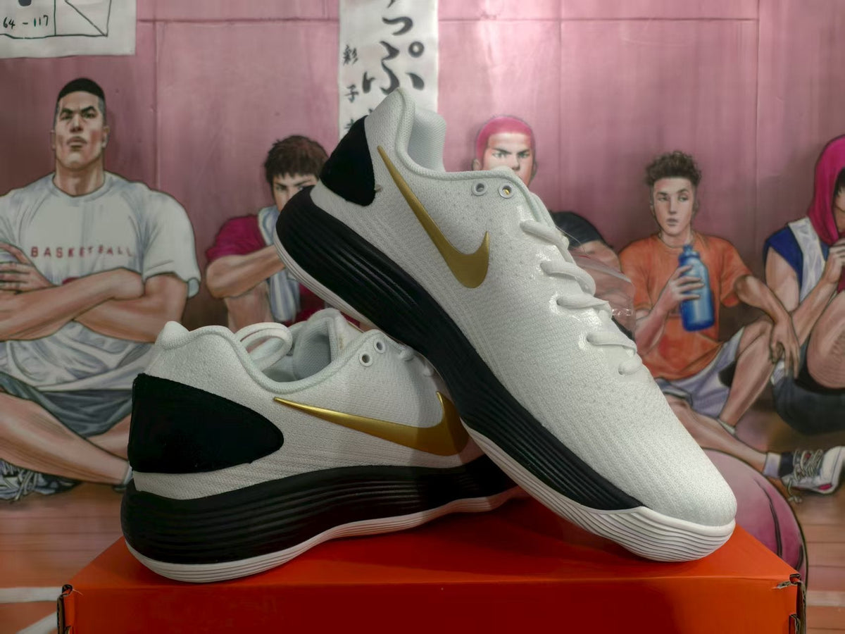 Nike White Black Gold Low-Top Sneakers