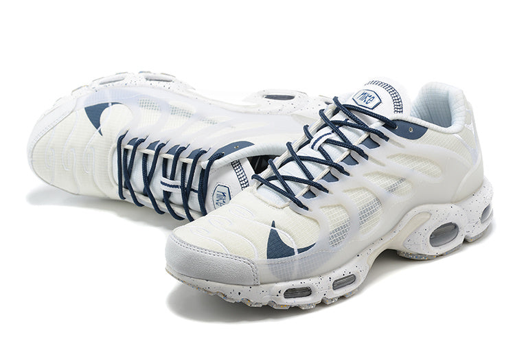 Nike Air Max Plus White and Navy Sneakers