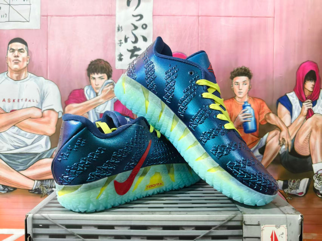Nike Basketball Sneakers Navy Lime Red Chameleon Style