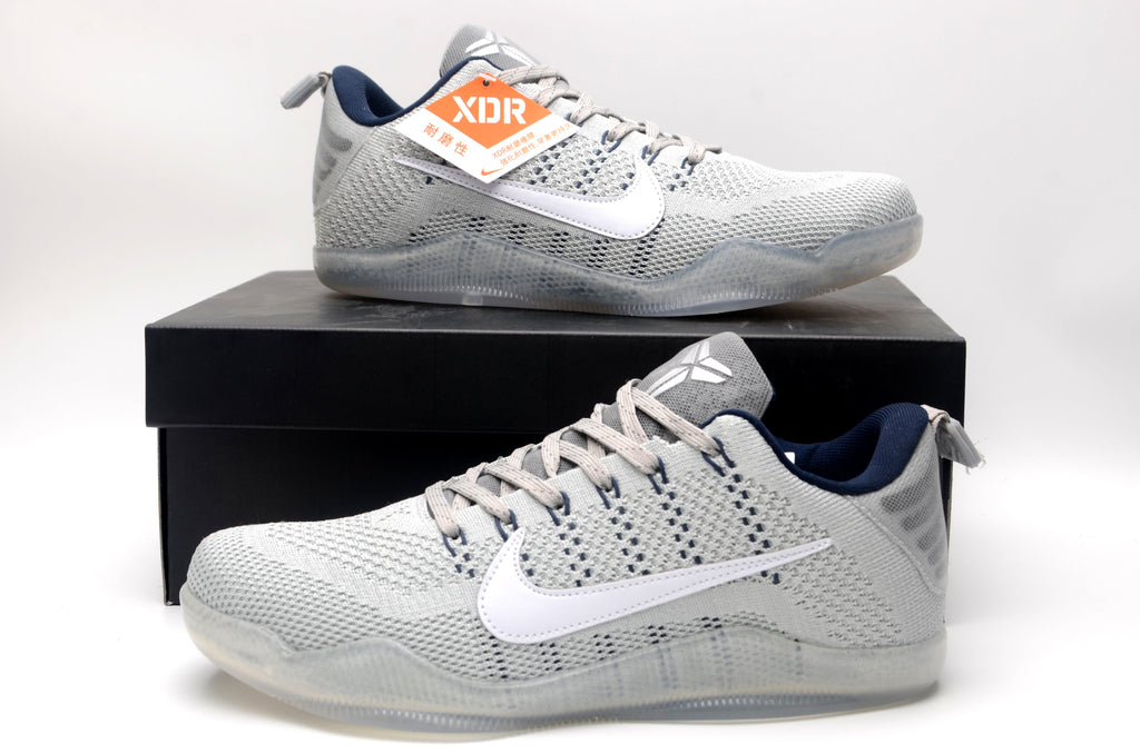 Nike Kobe 11 Low Basketball Shoes Gray and Navy