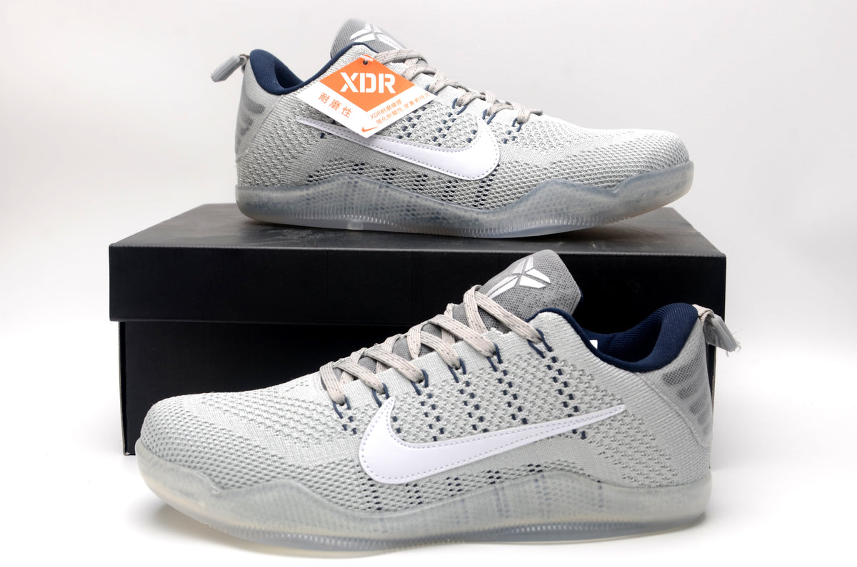 Nike Kobe 11 Low Basketball Shoes Gray and Navy
