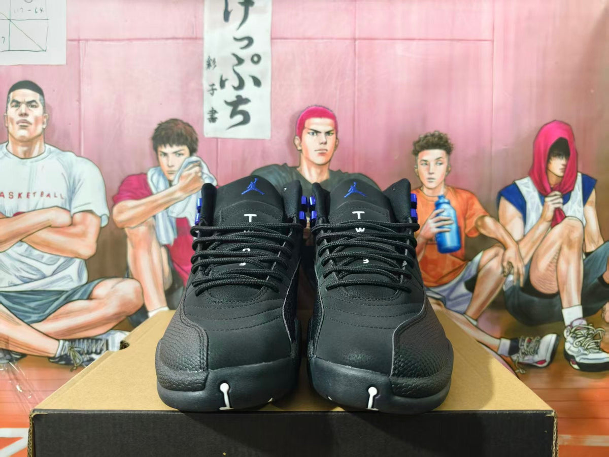 Jordan Black and Blue High-Top Sneakers
