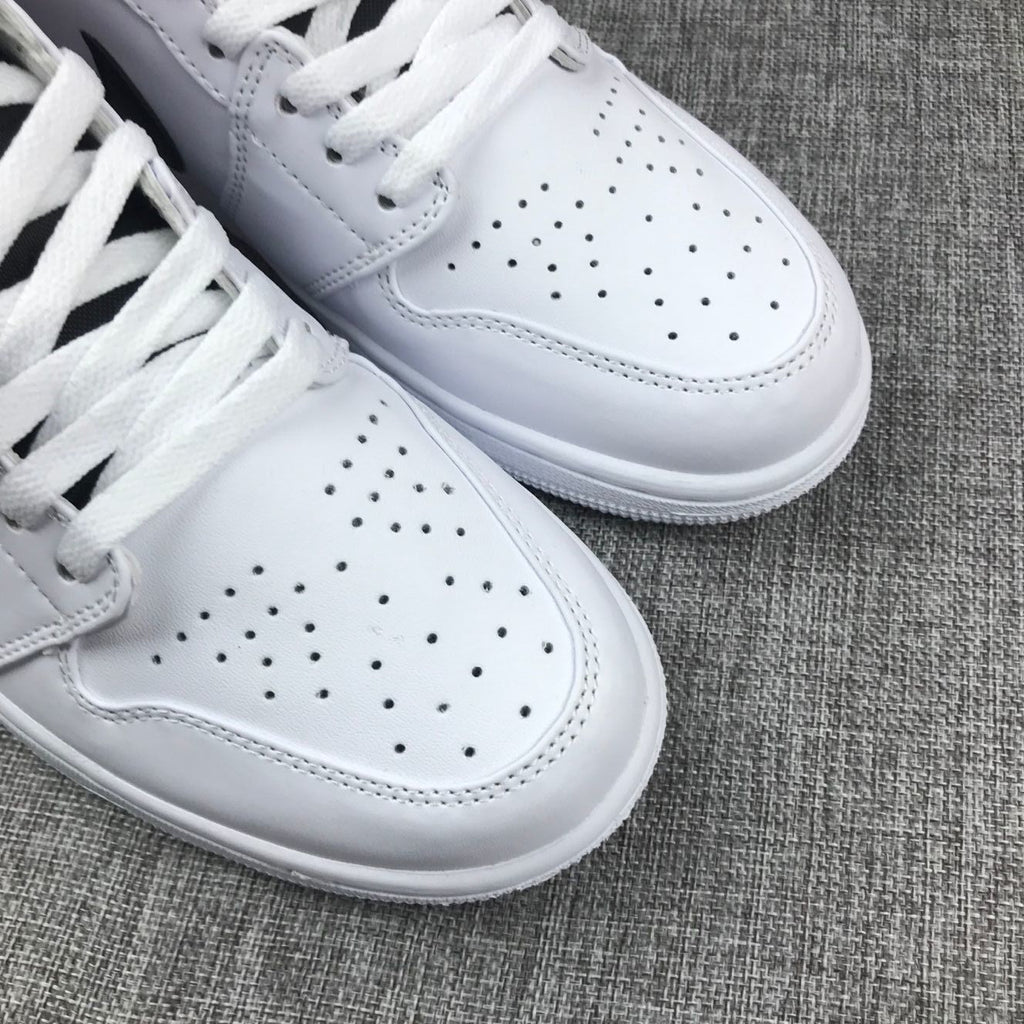 Jordan 1 Mid White Red Black Sneakers 554724-116
