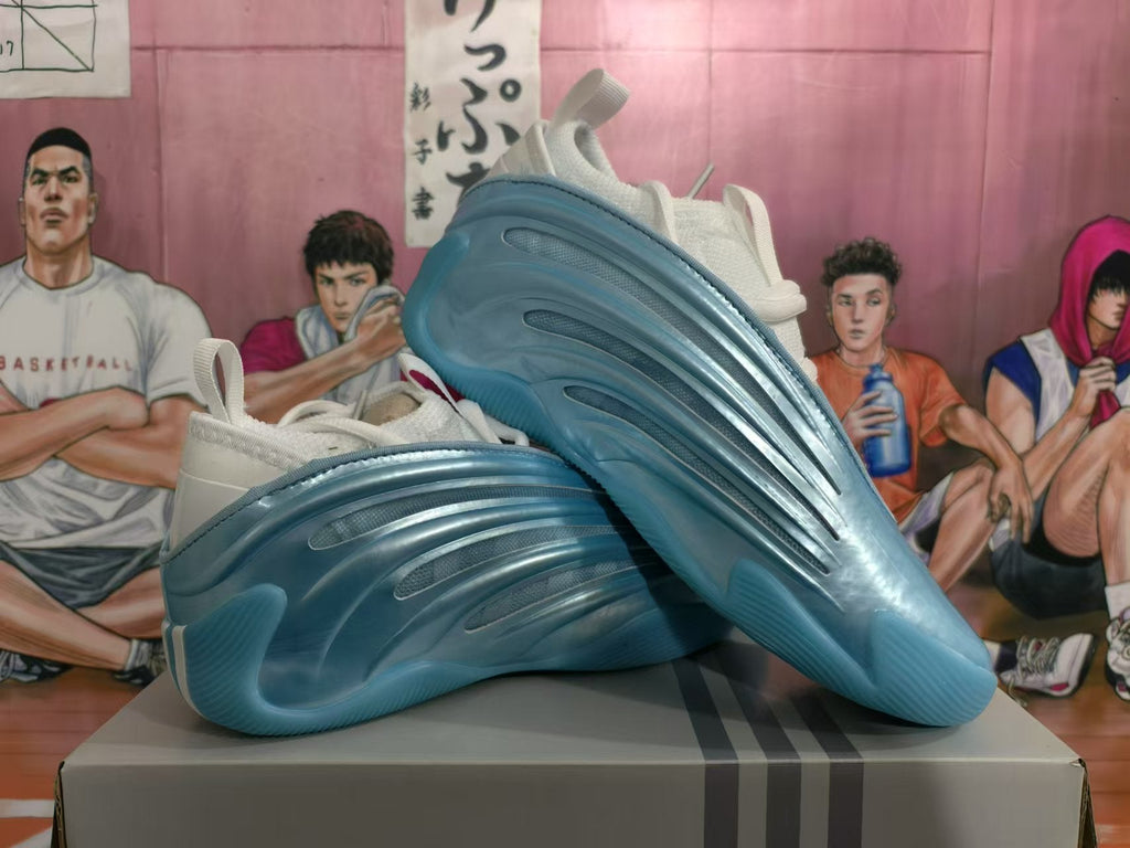 Blue and White Basketball Sneakers