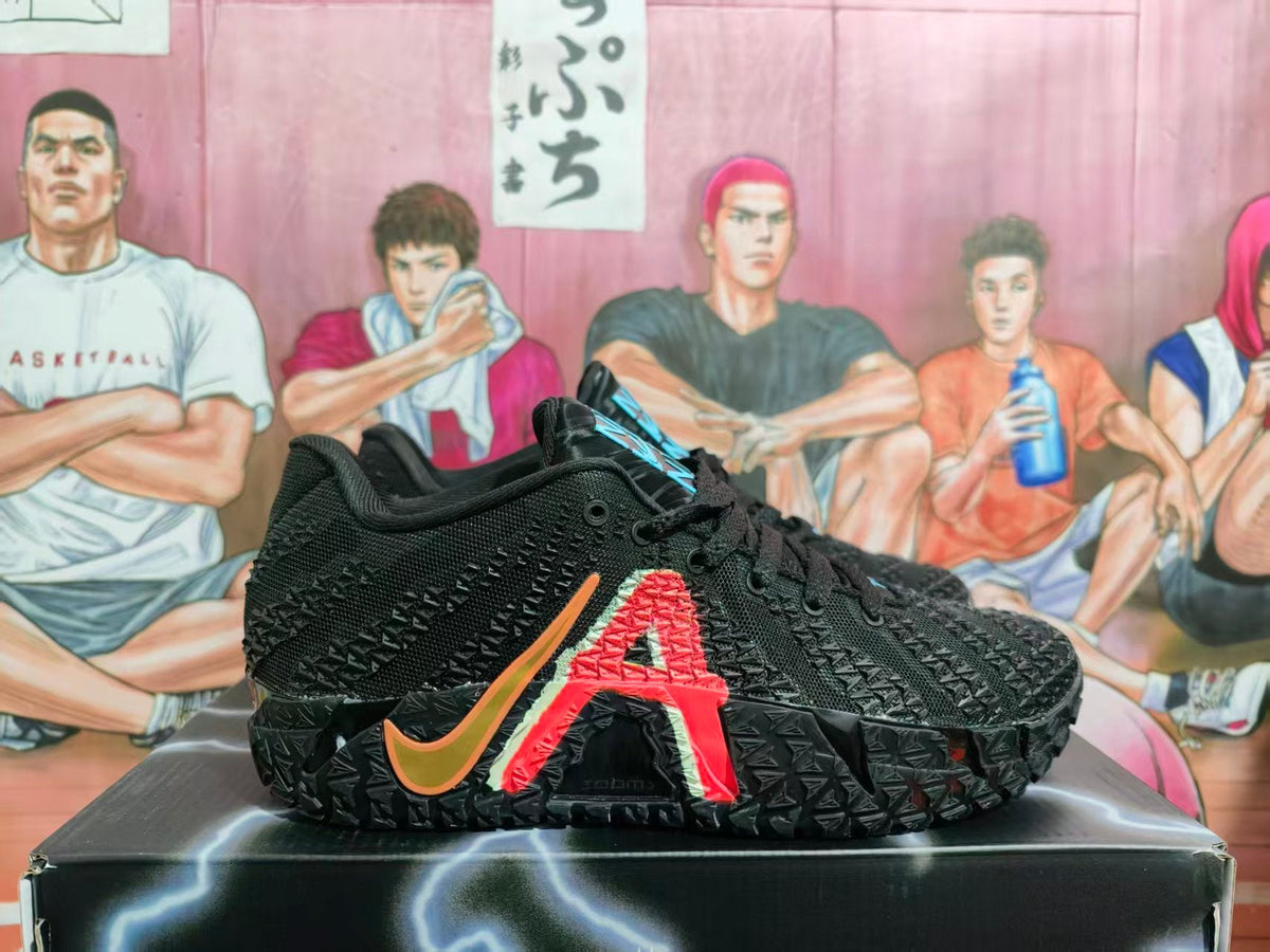 Nike Black and Red Basketball Sneakers