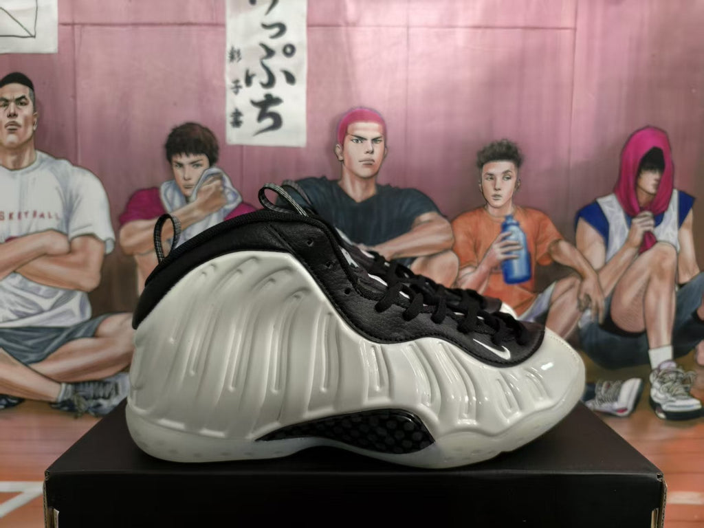White and Black High-Top Basketball Sneakers