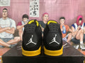 Jordan 4 Black and Yellow Basketball Sneakers