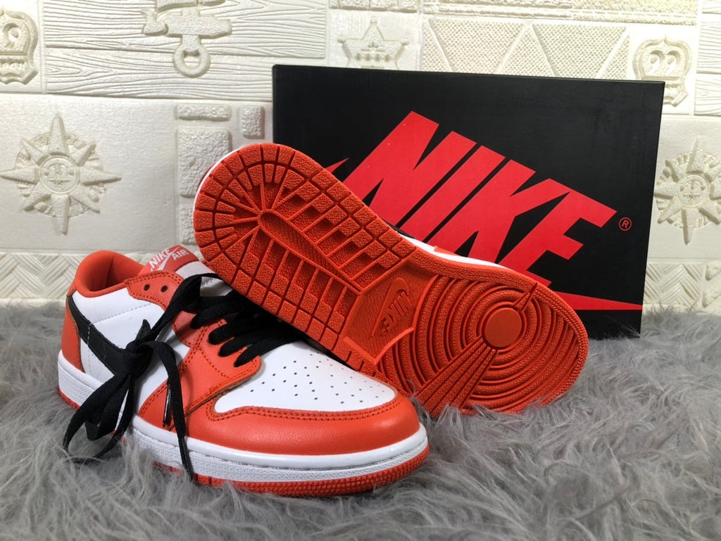 Air Jordan 1 Low White Orange Black Sneakers CZ0790-801