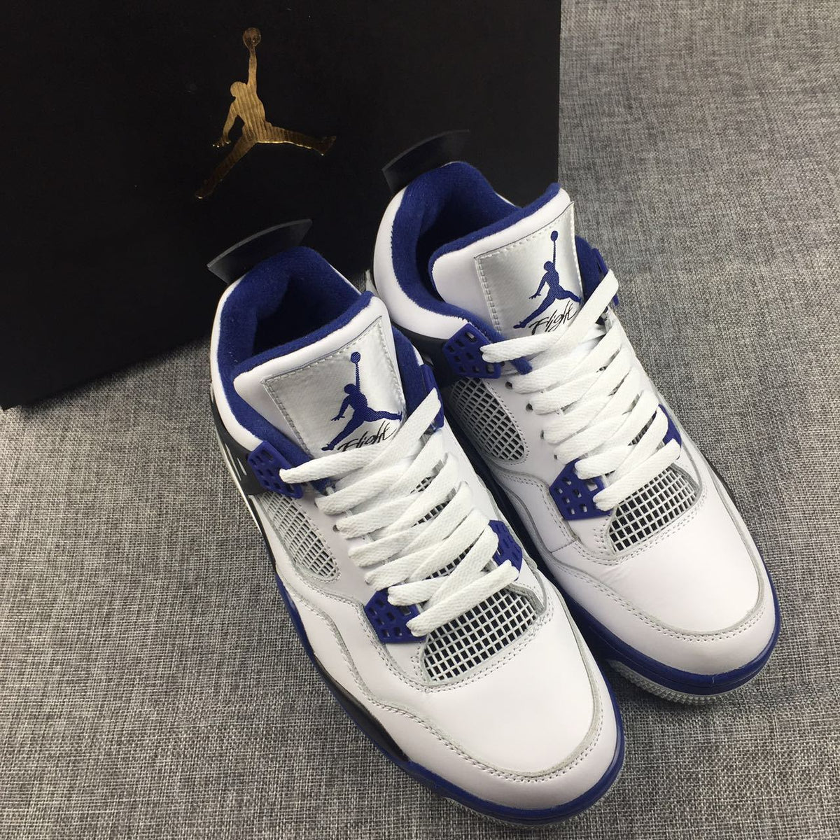 Jordan Air Jordan 4 White Black Blue Sneakers