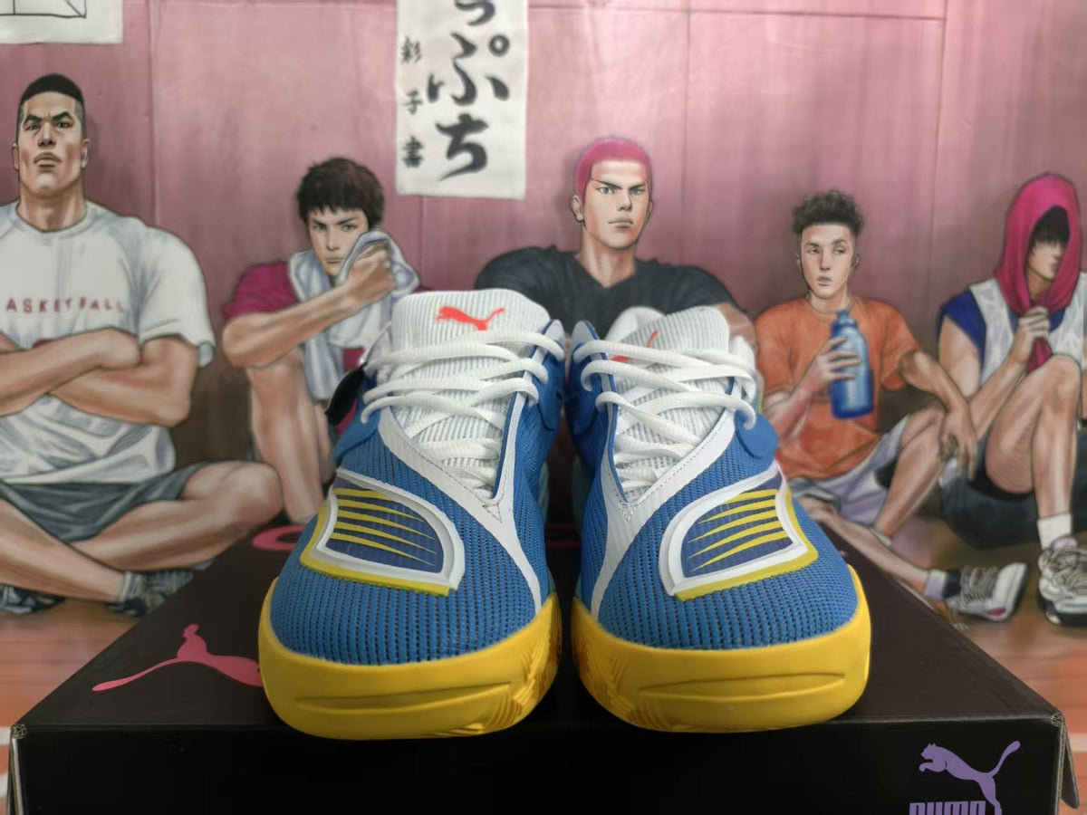 Puma All-Pro Basketball Shoes Blue Yellow