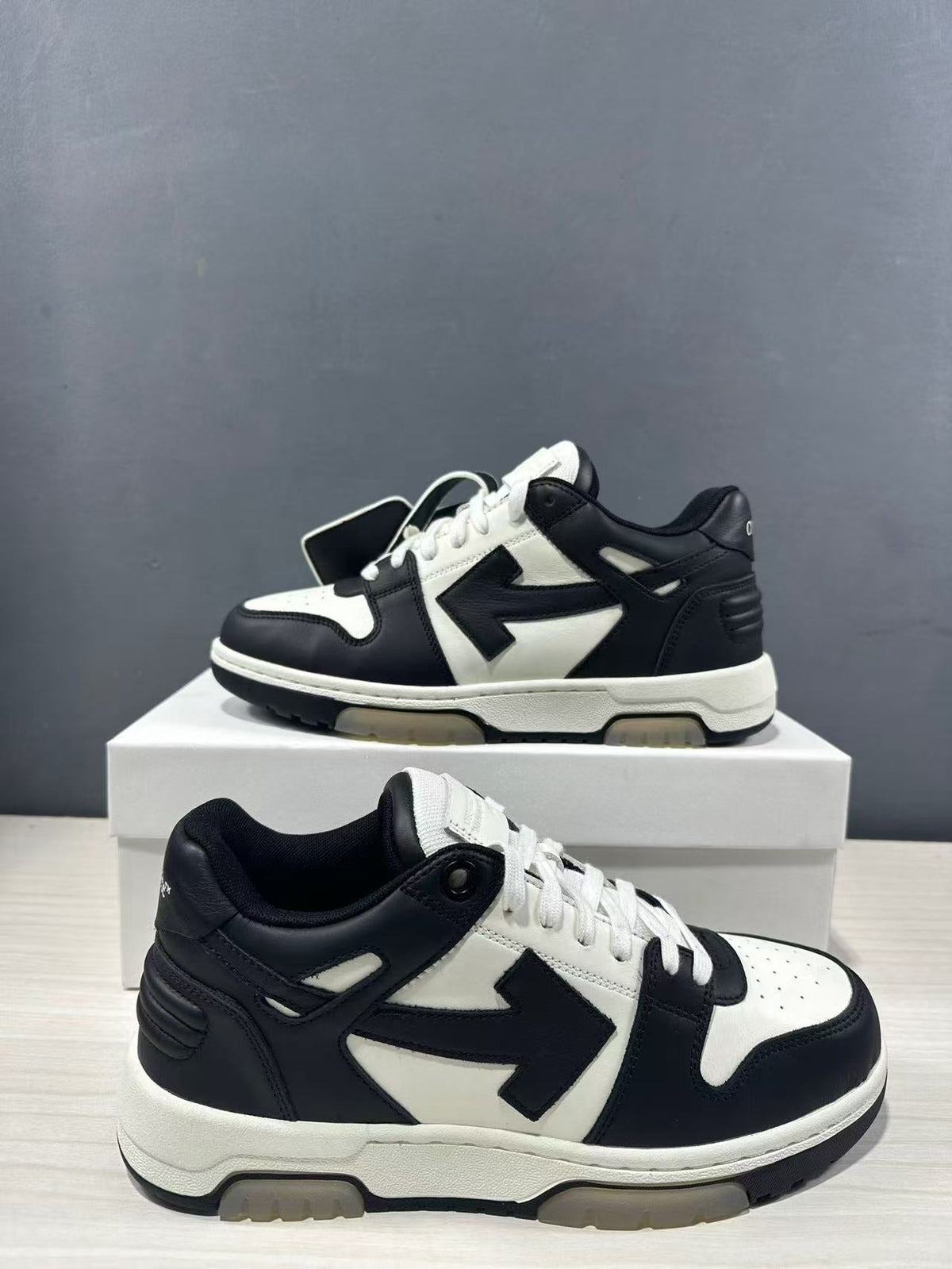 Off-White Out Of Office Low-Top Sneakers Black White OMAI89C99