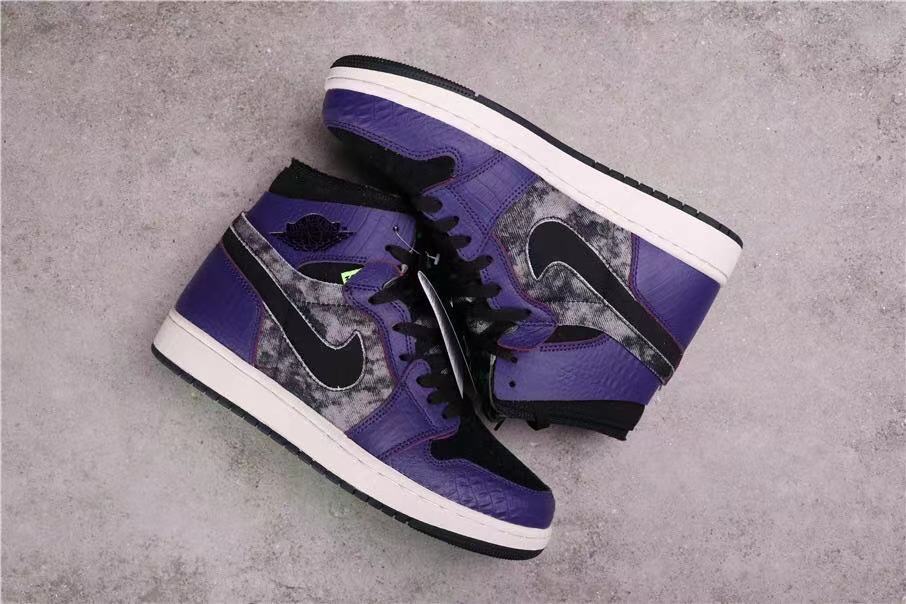 Jordan 1 Zoom Air CMFT Bayou Boys Black Purple Sneakers