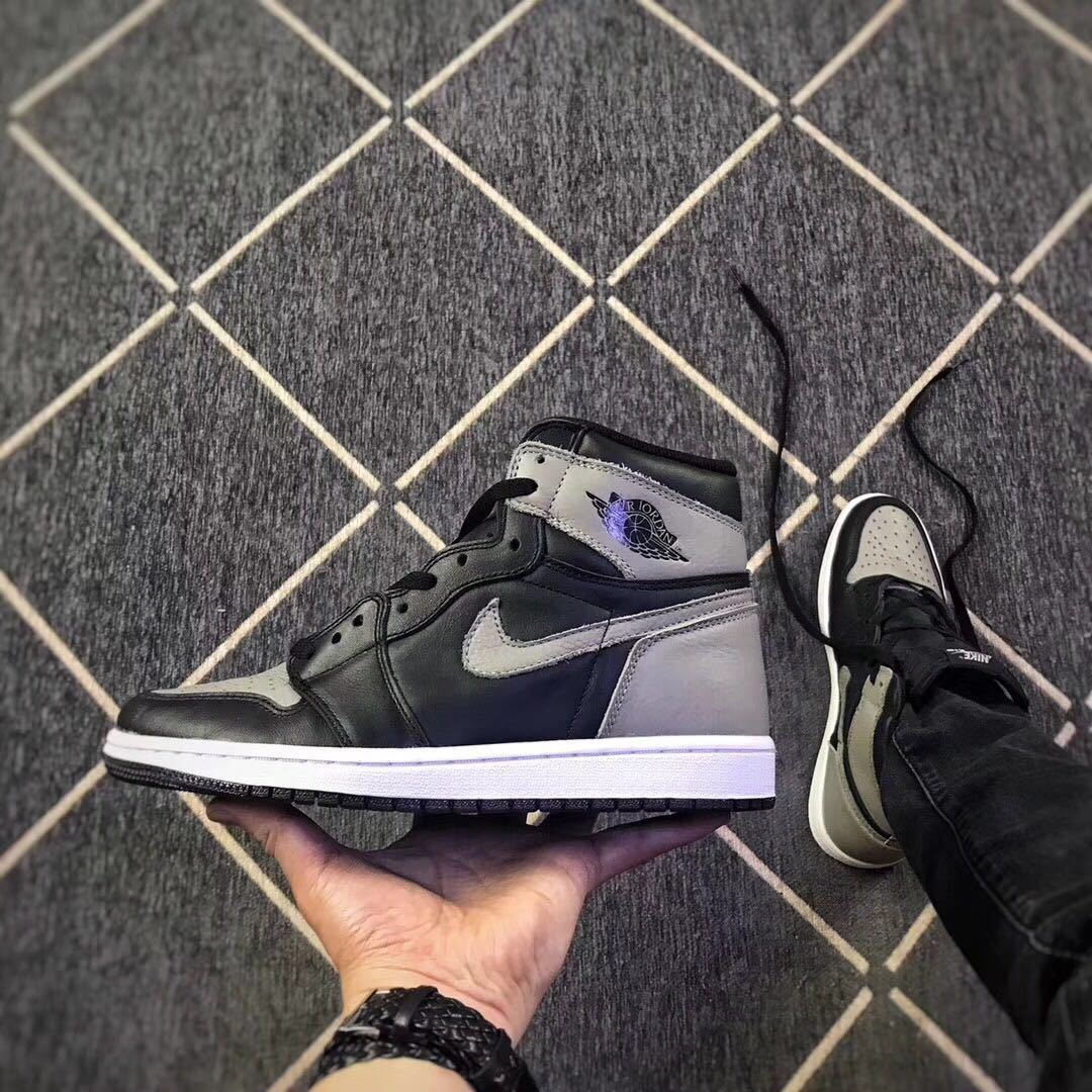 Air Jordan 1 Shadow High-Top Sneakers Black Grey