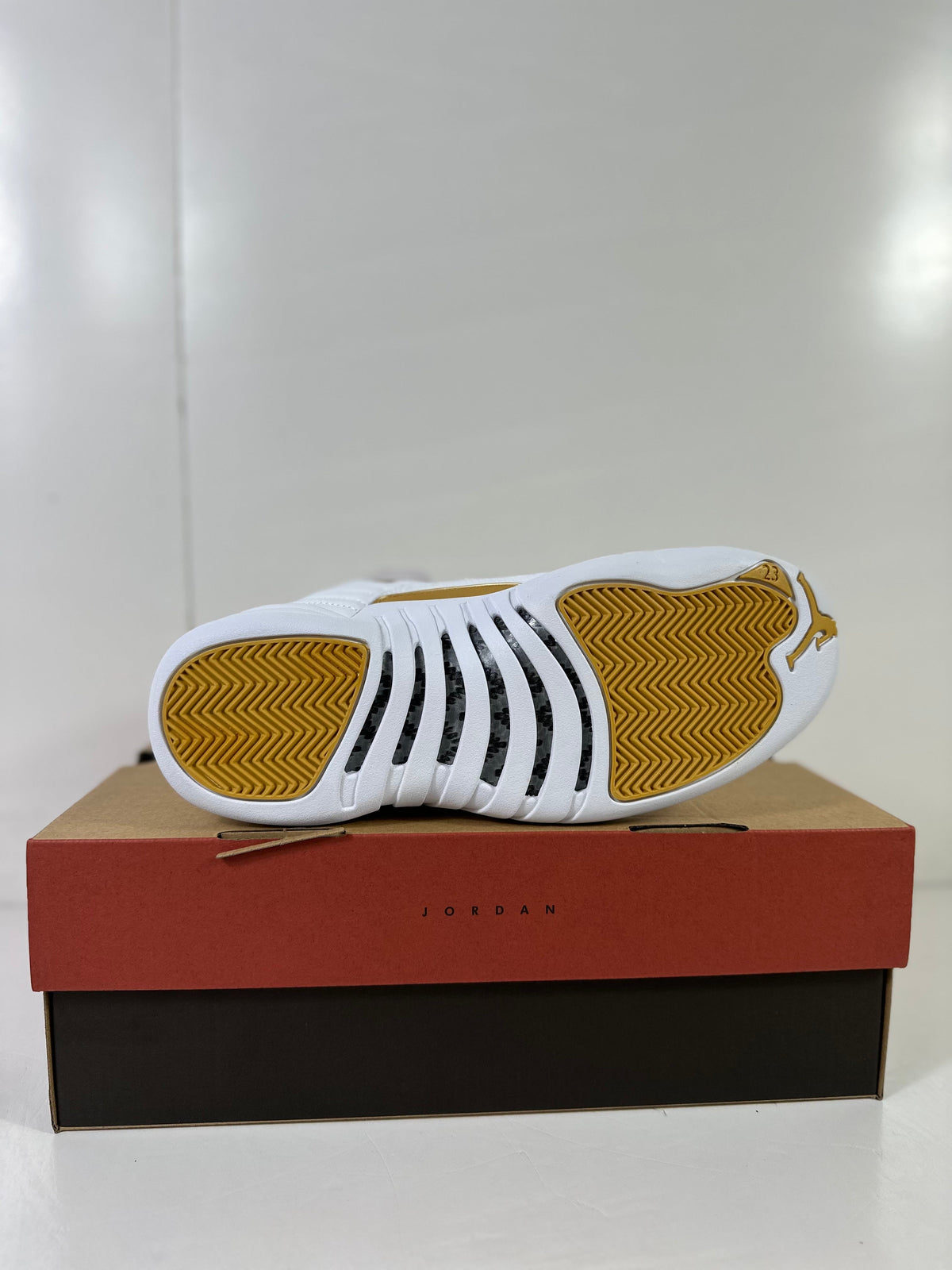 Jordan Air Jordan 12 Retro Phantom White Metallic Gold Sneakers