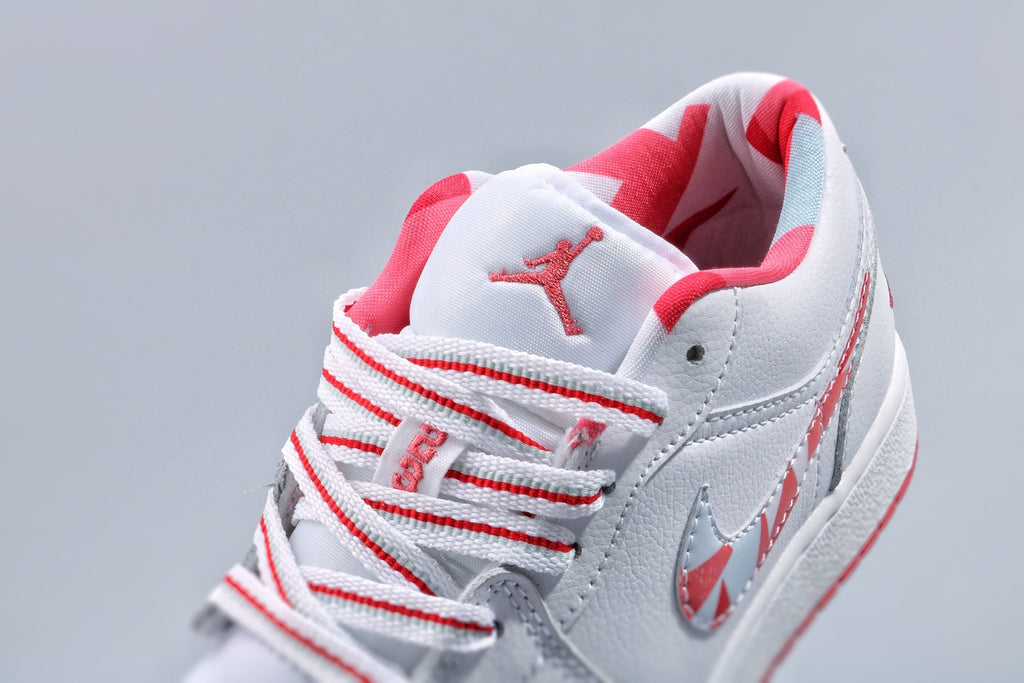Jordan 1 Low Women's White Pink Red Sneakers