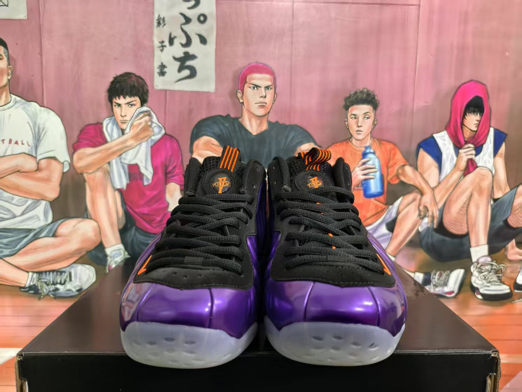 Electric Purple High-Top Sneakers with Black Accents