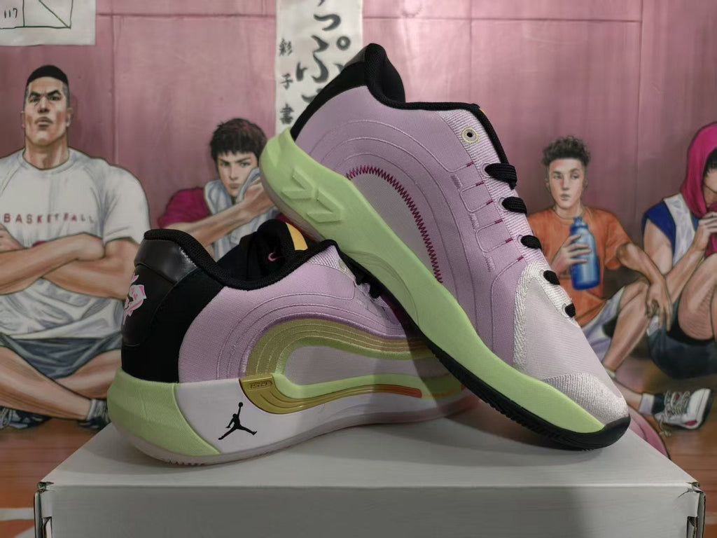 Jordan Sneakers Black, Pink and Green