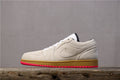 Jordan 1 Low Releasing With Pink Bottoms Gray White Sneakers 553558-119