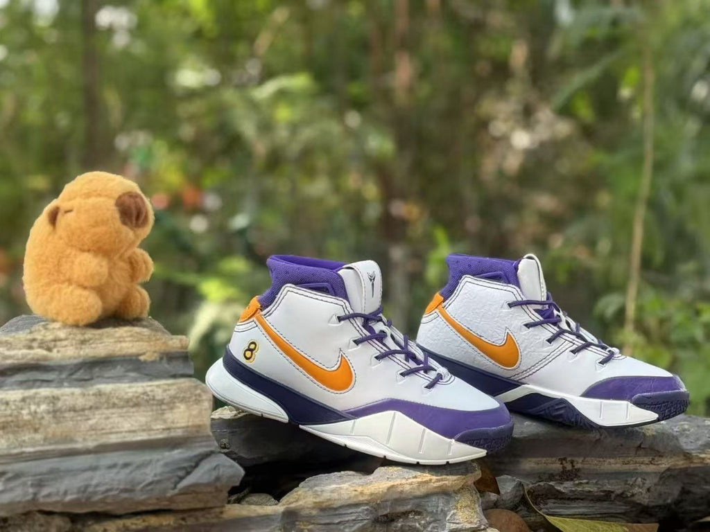 Nike Kobe 1 Kids' Basketball Shoes White Purple Orange
