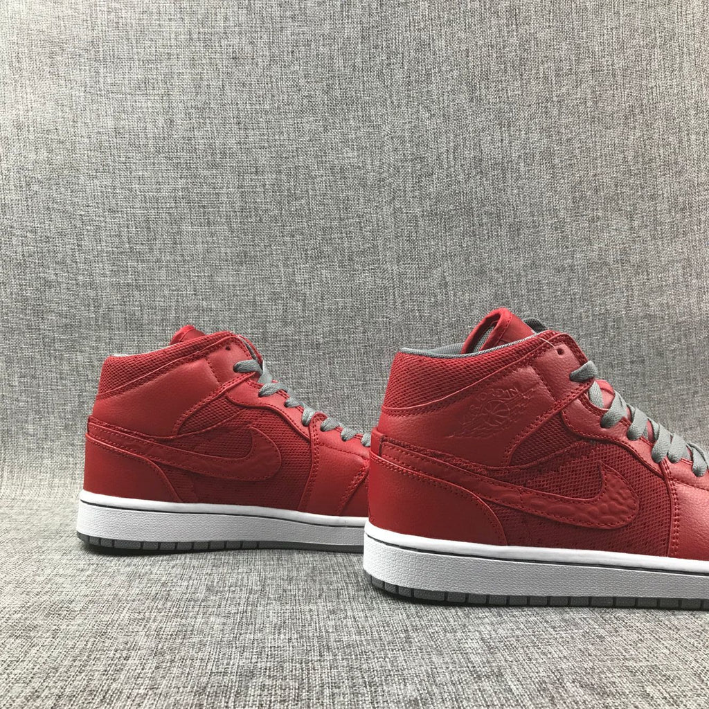 Jordan Air 1 Mid Red High-Top Sneakers 364770-603