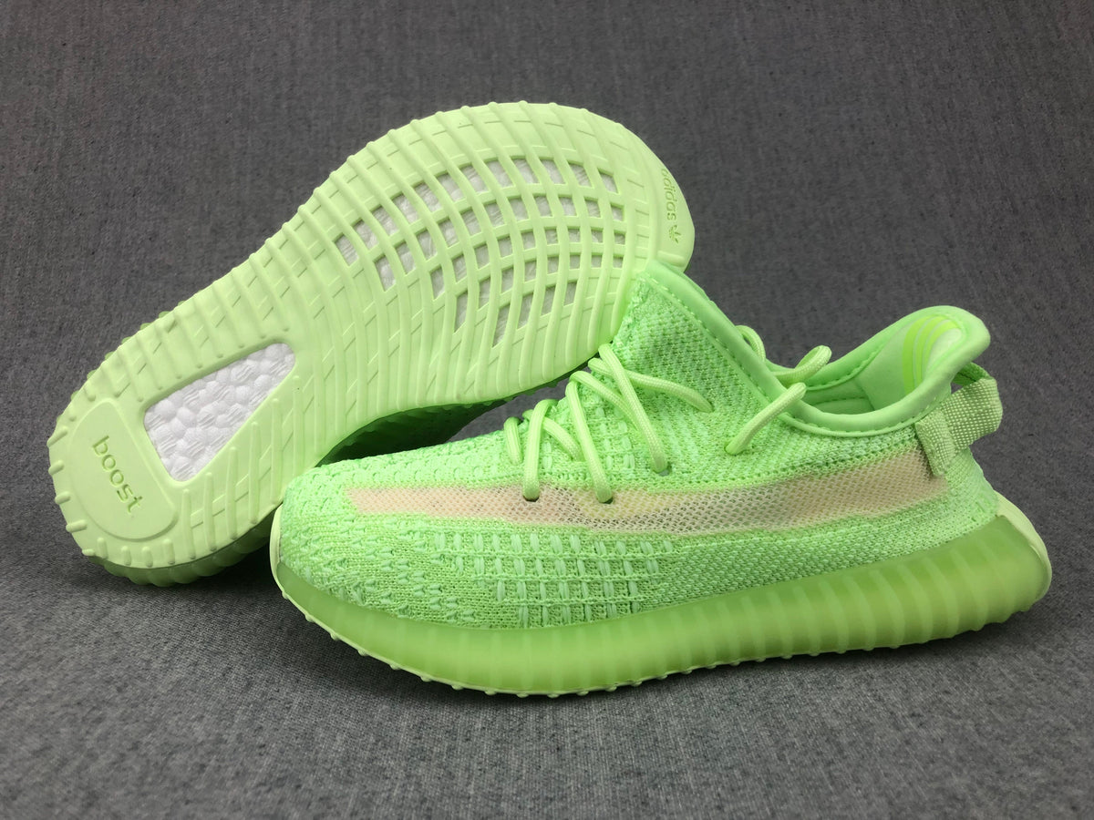 Yeezy 350 V2 Kids Sneakers Glow Green