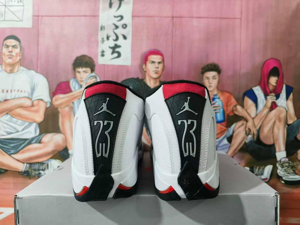 Jordan 14 White Black Basketball Sneakers