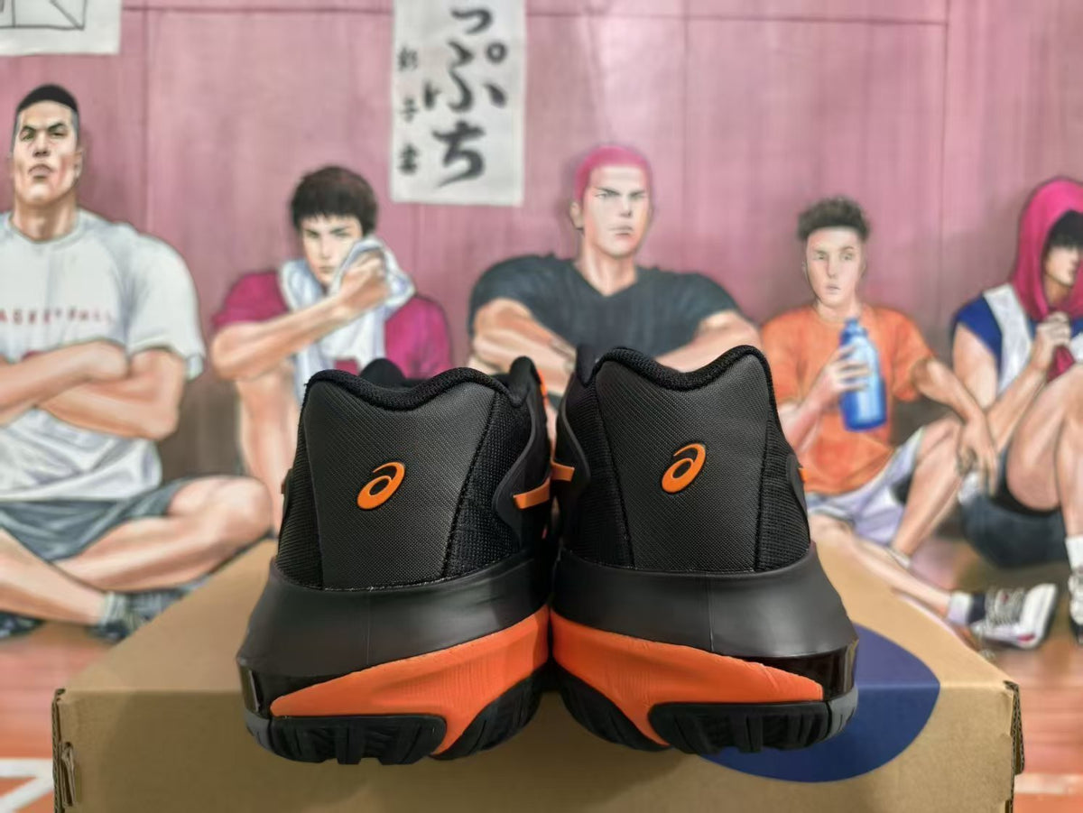 ASICS Black and Orange Basketball Shoes