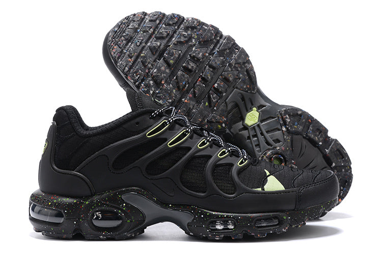 Nike Air Max Plus Black Sneakers with Lime Accents